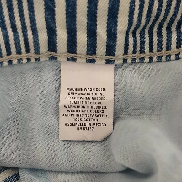Northcrest Jean Co High Rise stripey rolled cuff shorts Size 12 SHOPKO Vintage - Picture 15 of 17
